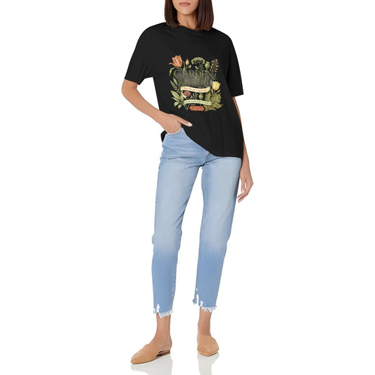Women's Summer Short Sleeve T-Shirts Abstract Orange Yellow Color Graphic print Crew Neck Casual Cotton Shirt product image 2