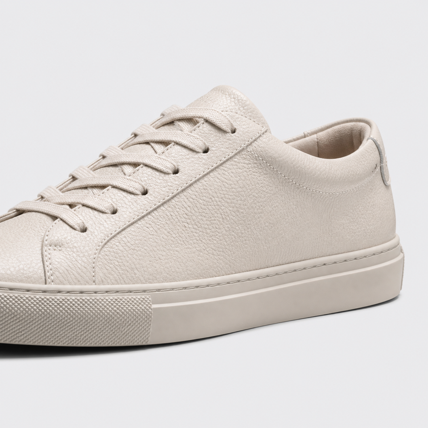 Nude classic leather low-top sneaker leather and construction detail