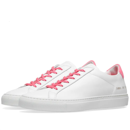 Woman by Common Projects Retro Low Fluro White & Pink