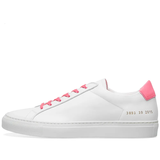 Woman by Common Projects Retro Low Fluro White & Pink
