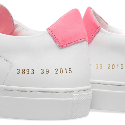 Woman by Common Projects Retro Low Fluro White & Pink