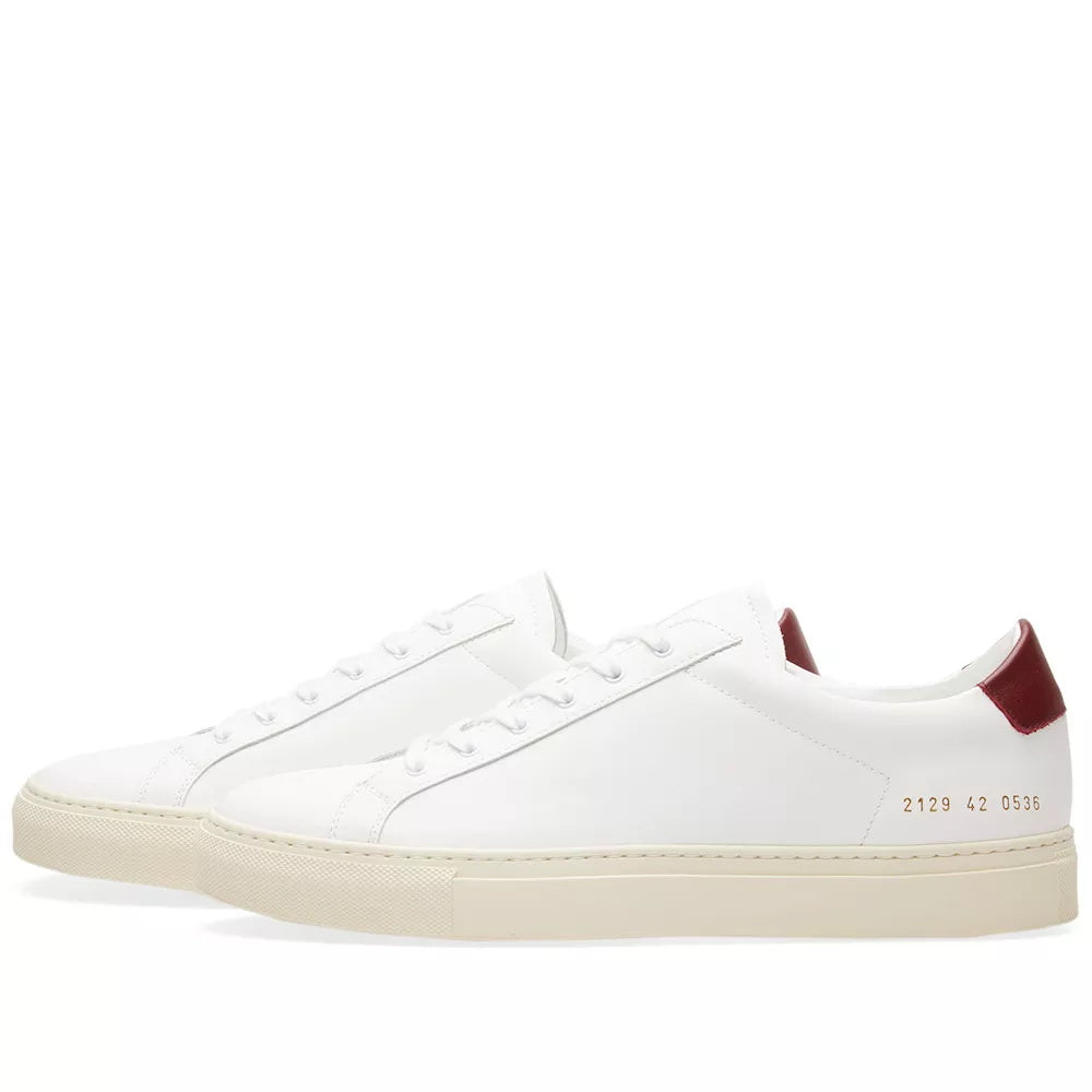 Common Projects Achilles Retro Low White & Burgundy