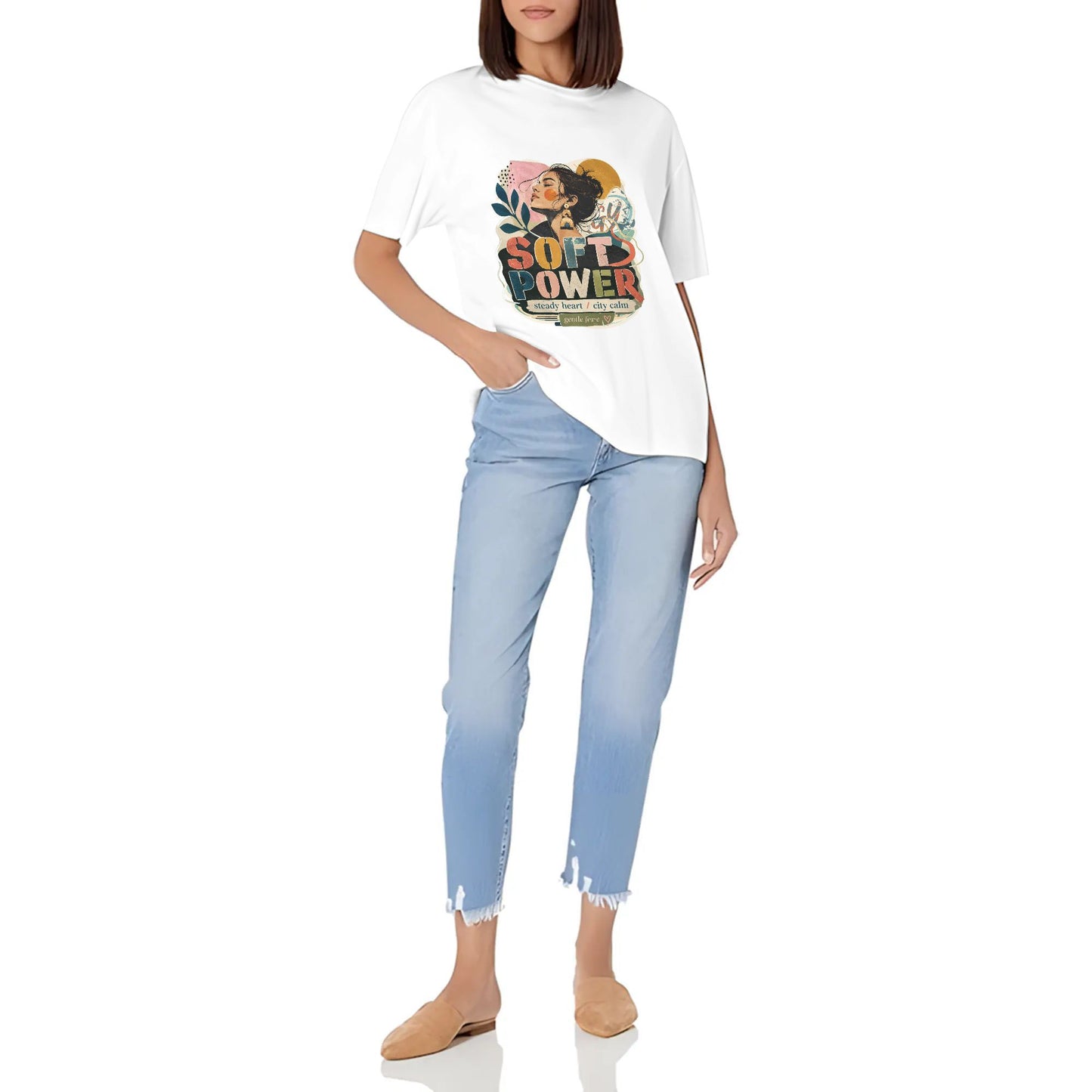Women's Casual Crew Neck Short Sleeve T-Shirt Abstract Orange Black Color Graphic Print Graphic Cotton Tee for Everyday Outfits product image 7