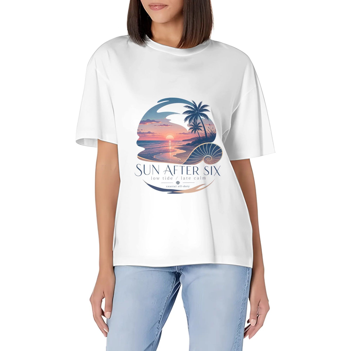 Women's Casual Crew Neck Short Sleeve T-Shirt Abstract Red Blue Color Graphic Print Graphic Cotton Tee for Everyday Outfits product image 6