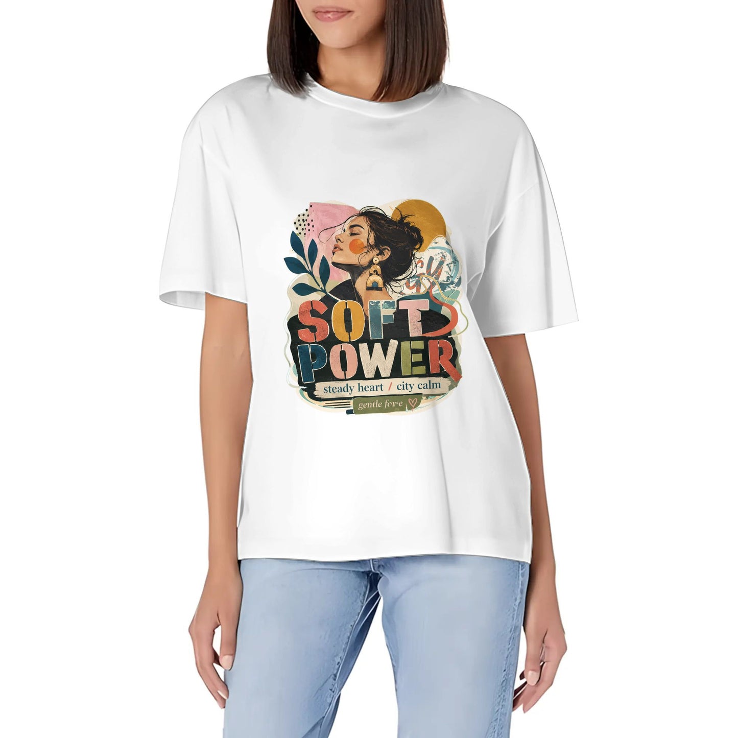 Women's Casual Crew Neck Short Sleeve T-Shirt Abstract Orange Black Color Graphic Print Graphic Cotton Tee for Everyday Outfits product image 6