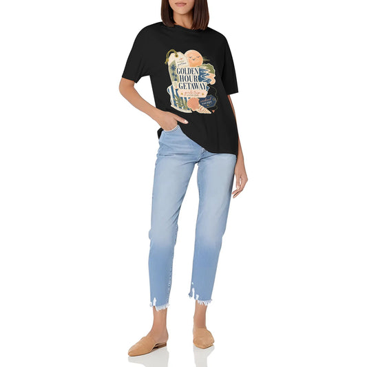 Women's Casual Crew Neck Short Sleeve T-Shirt Abstract Orange Blue Color Graphic Print Graphic Cotton Tee for Everyday Outfits Everyday Style product image 2