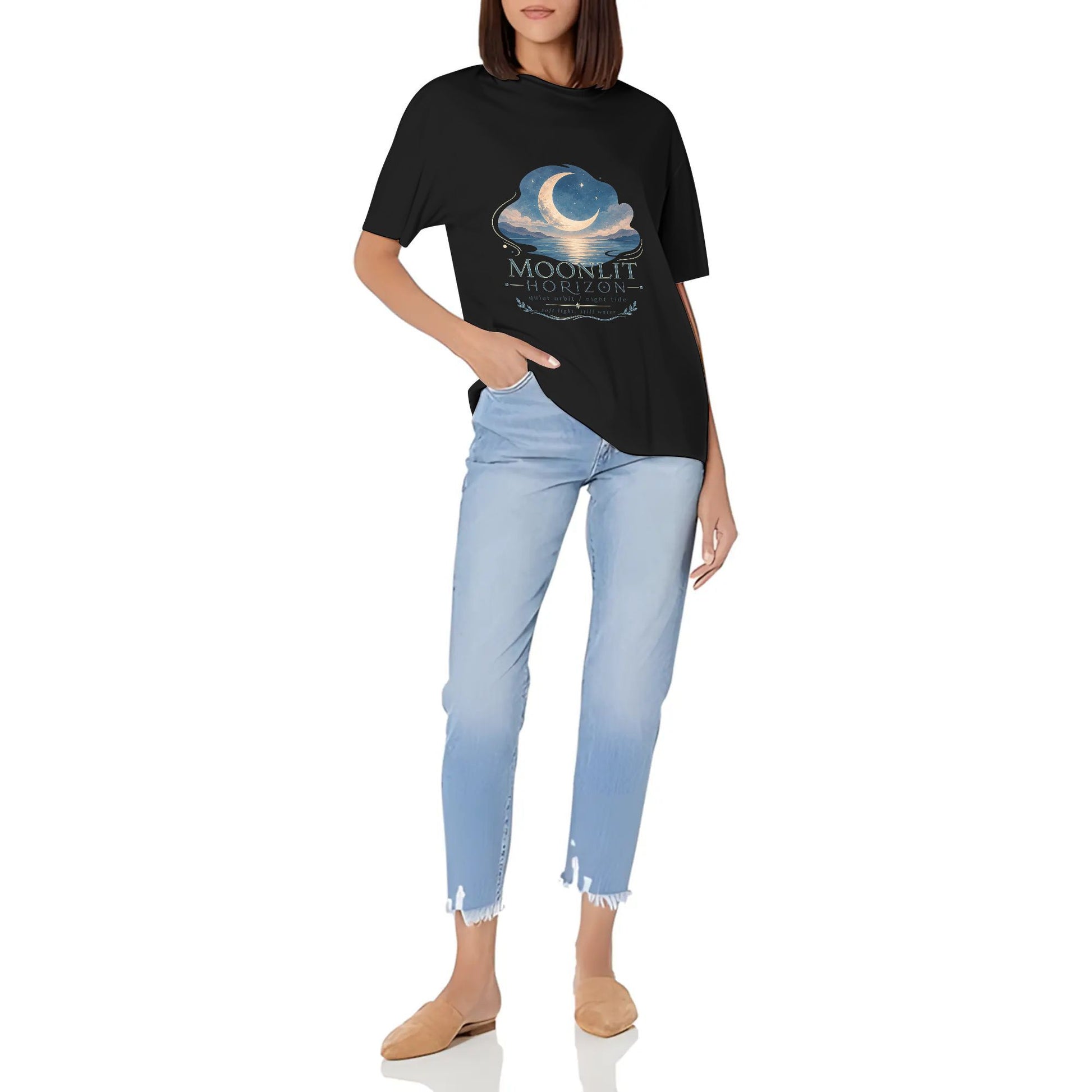Women's Short Sleeve Graphic Crew Neck Casual Shirt Abstract Orange Blue Color Graphic Print Printed Casual Cotton T-Shirt Vintage Look product image 2