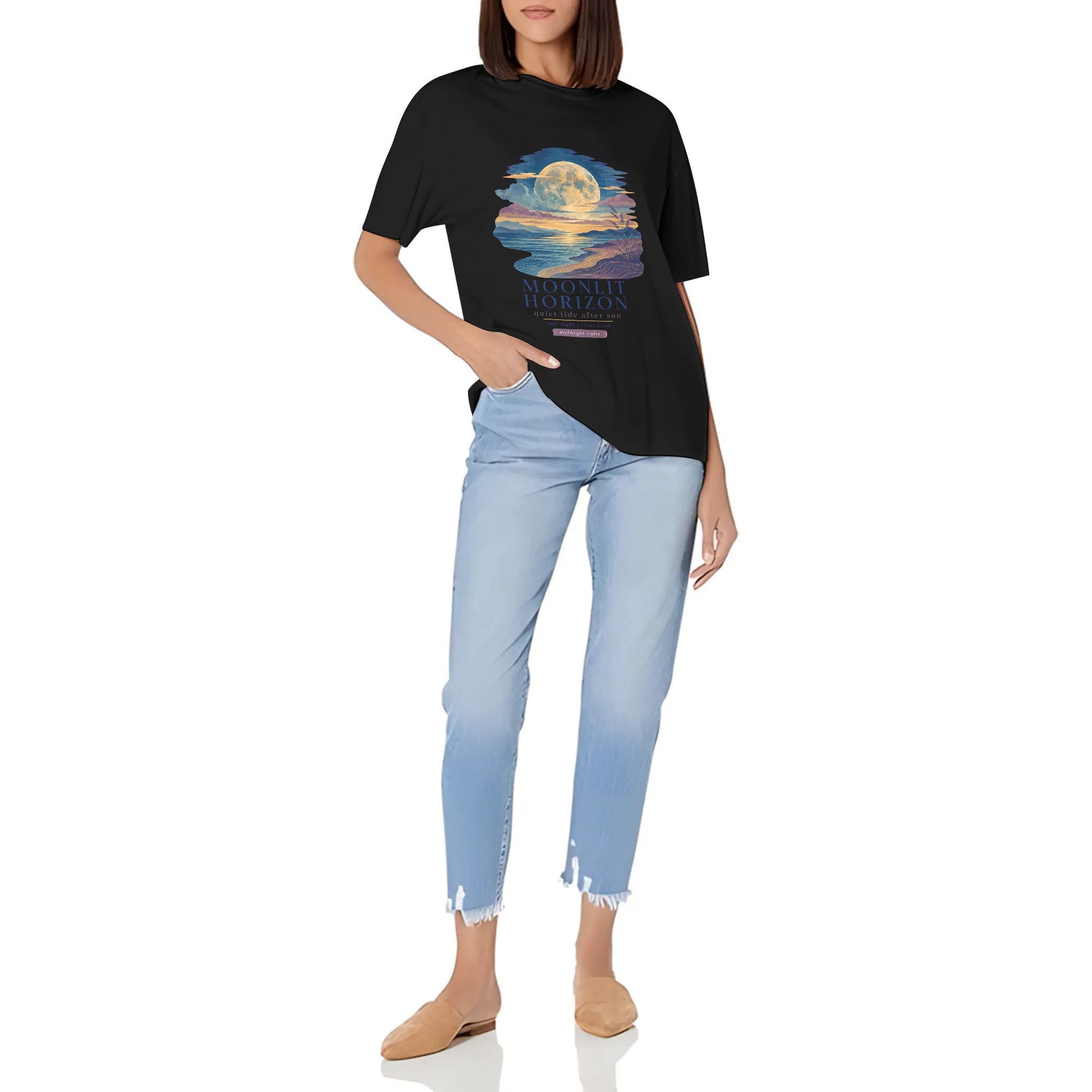 Women's Short Sleeve Graphic Crew Neck Casual Shirt Abstract Orange Blue Color Graphic Print Printed Casual Cotton T-Shirt Everyday Style product image 2