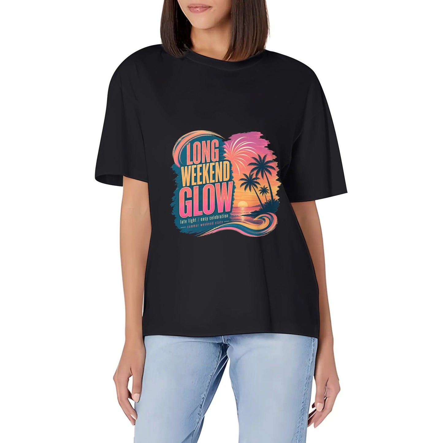 Women's Short Sleeve Graphic Crew Neck Casual Shirt Abstract Red Blue Color Graphic Print Printed Casual Cotton T-Shirt product image 1