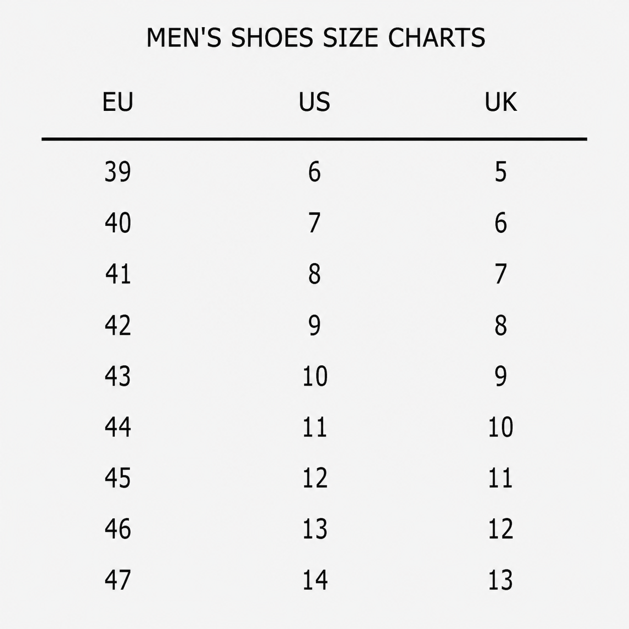 Men's Size Guide