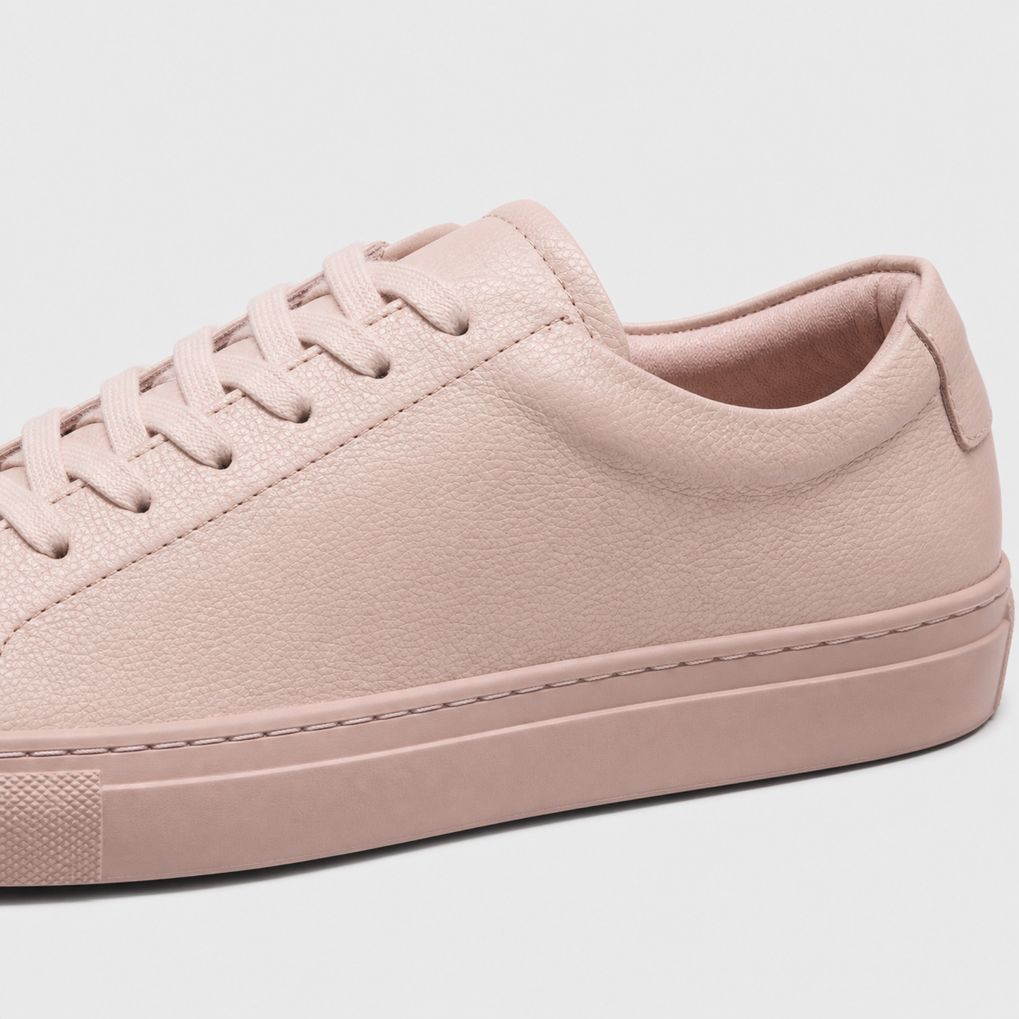 Blush classic leather low-top sneaker leather and construction detail