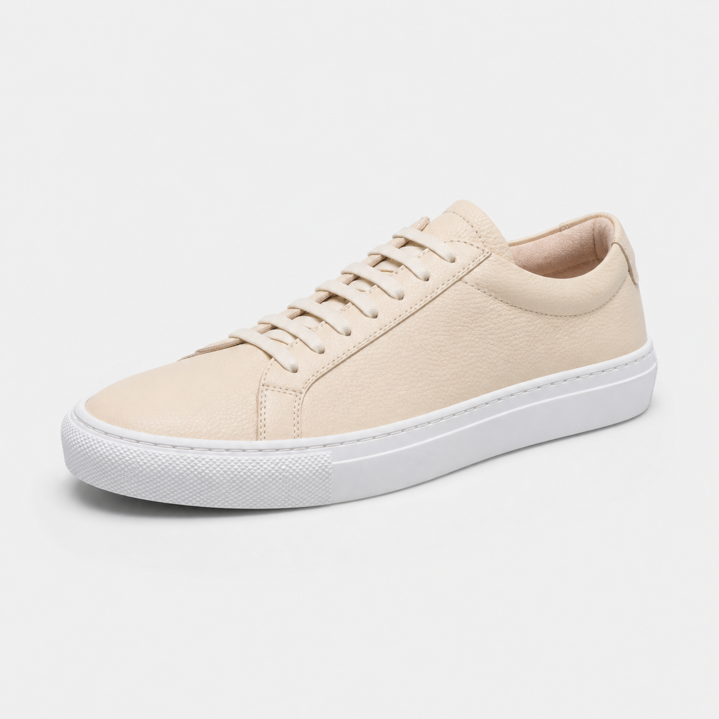 Blush / White Sole classic leather low-top sneaker three-quarter view