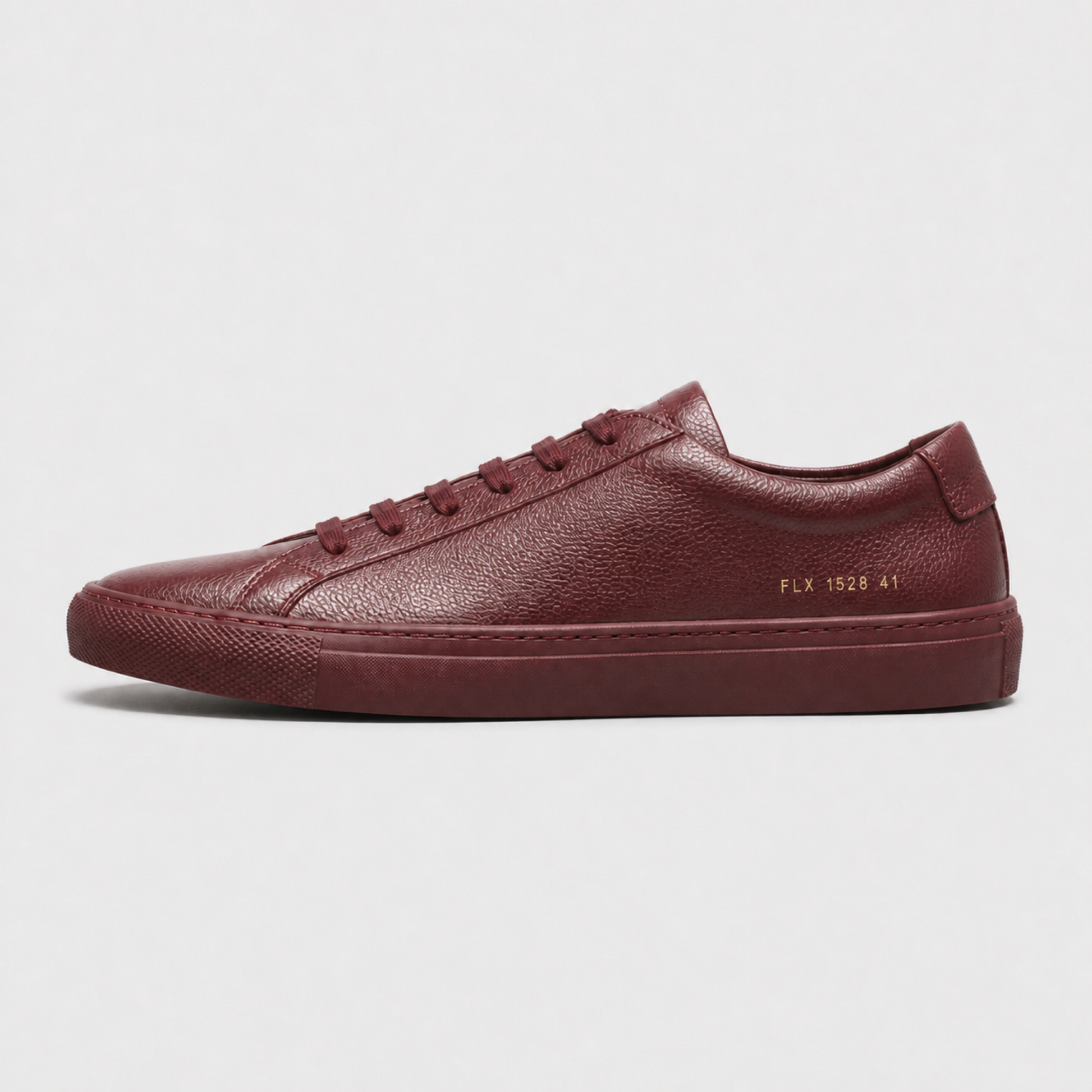 Bordeaux classic leather low-top sneaker side view