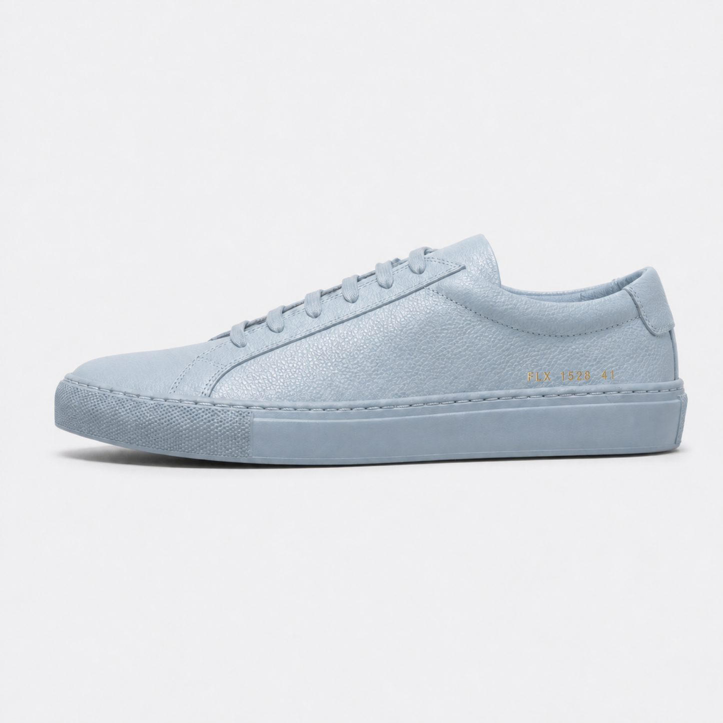 Powder Blue classic leather low-top sneaker side view