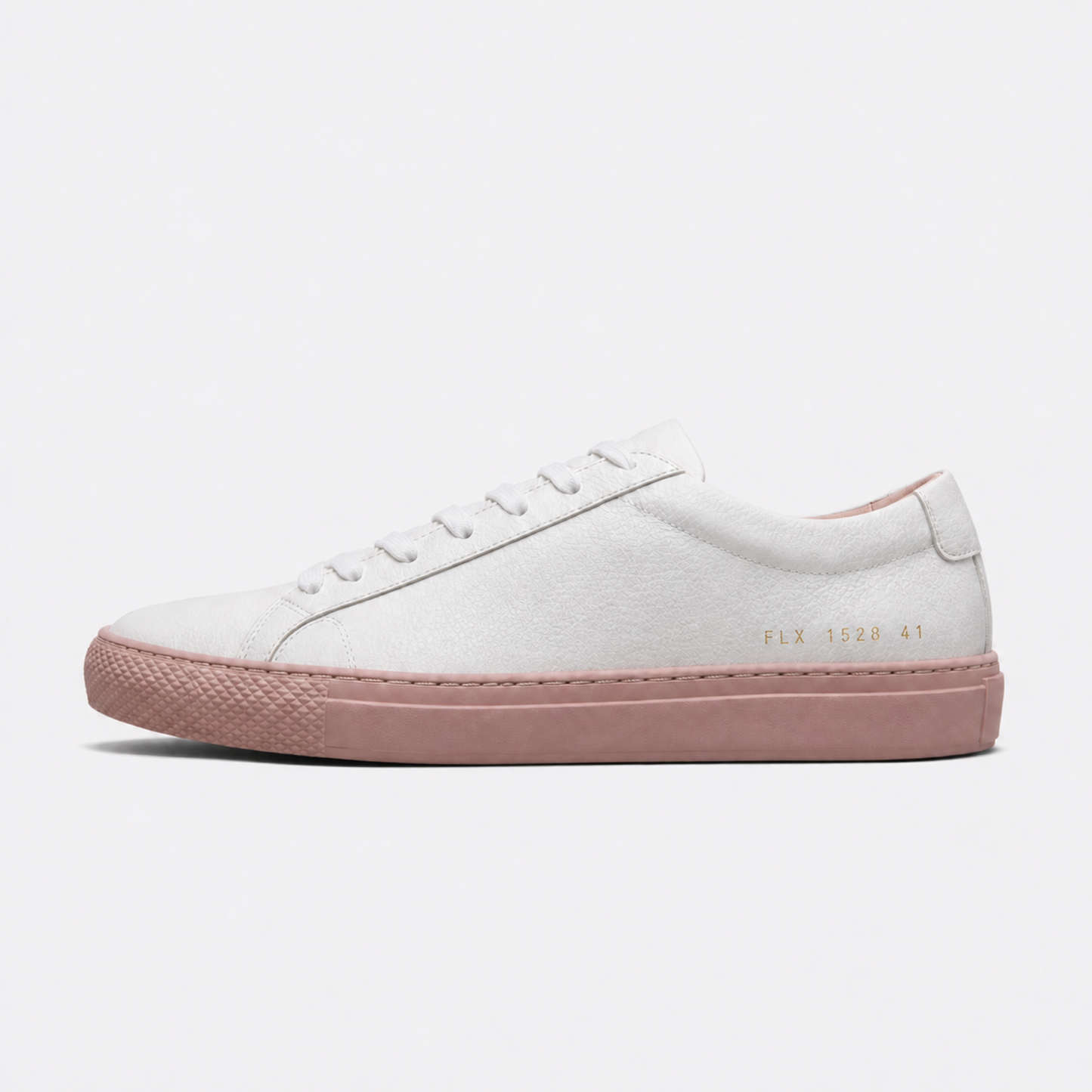 White / Blush Sole classic leather low-top sneaker side view