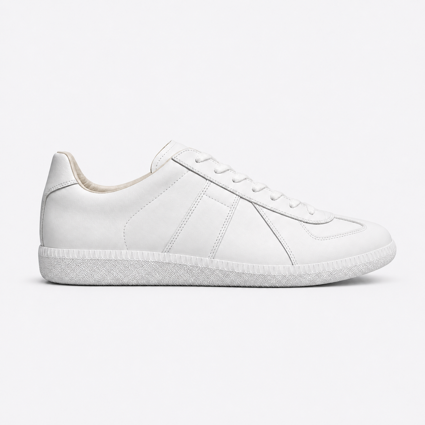 Triple White Leather GAT leather and suede low-top trainer side view