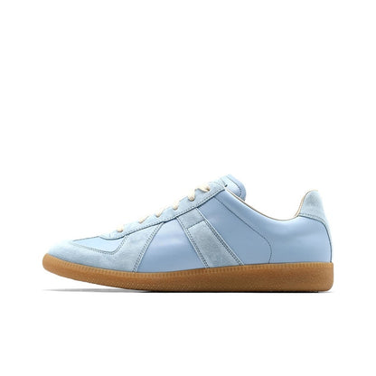 Maison Margiela Men's Light Blue Leather & Suede Sneakers