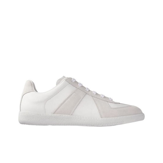 Maison Margiela Men's White Leather & Suede Sneakers