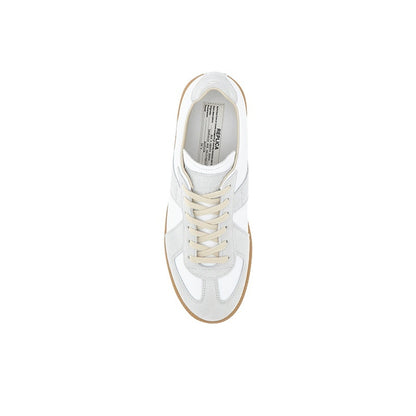 Maison Margiela Men's White Leather & Beige Suede Sneakers