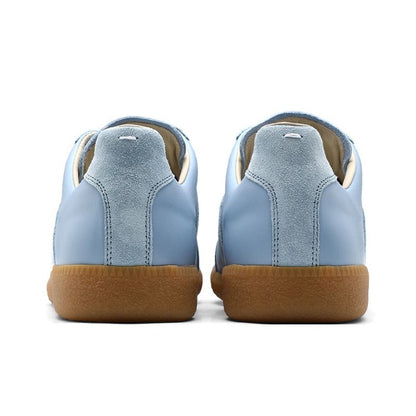 Maison Margiela Men's Light Blue Leather & Suede Sneakers