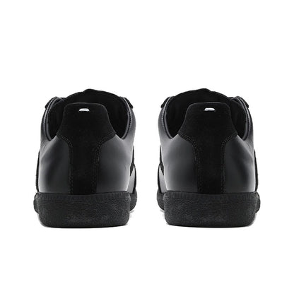 Maison Margiela Men's Black Leather & Suede Sneakers – Beige Interior